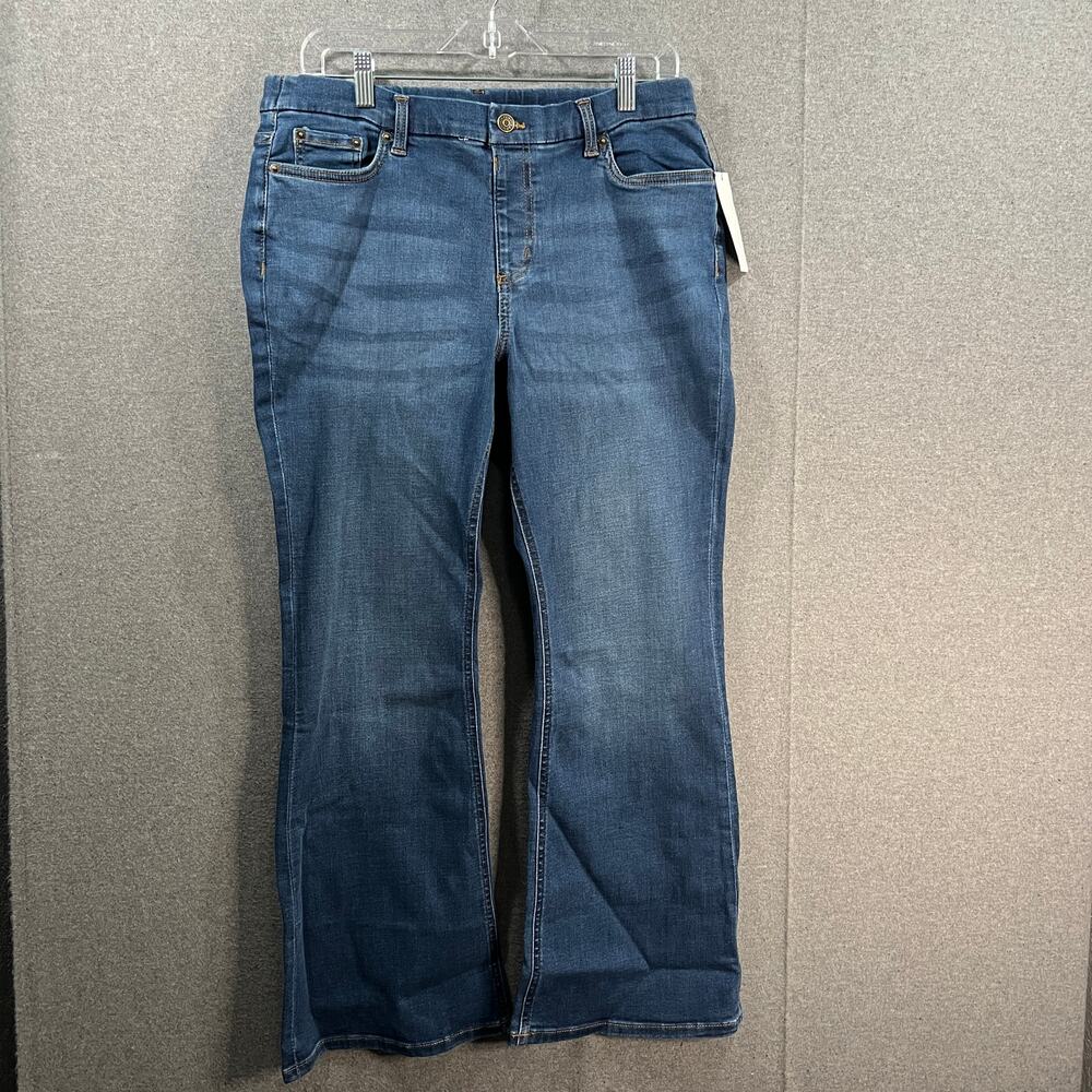Denim & Co. Easy Stretch Denim Pull-On Bootcut Jeans Medium Wash, Petite 12